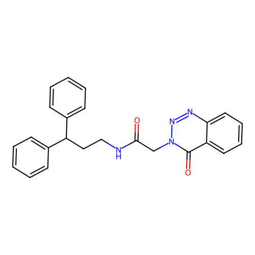 N-(3,3-diphenylpropyl)-2-(4-oxo-1,2,3-benzotriazin-3(4H)-yl)acetamide structure