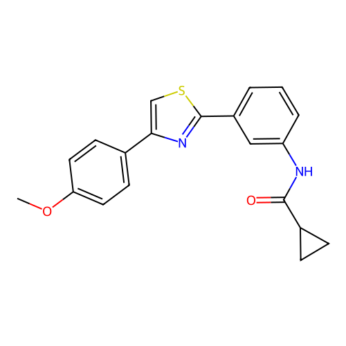 N-[3-[4-(4-methoxyphenyl)-1,3-thiazol-2-yl]phenyl]cyclopropanecarboxamide structure
