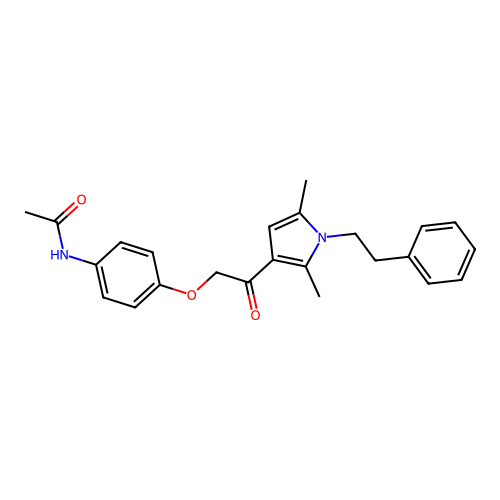 N-(4-{2-[2,5-dimethyl-1-(2-phenylethyl)-1H-pyrrol-3-yl]-2-oxoethoxy}phenyl)acetamide structure