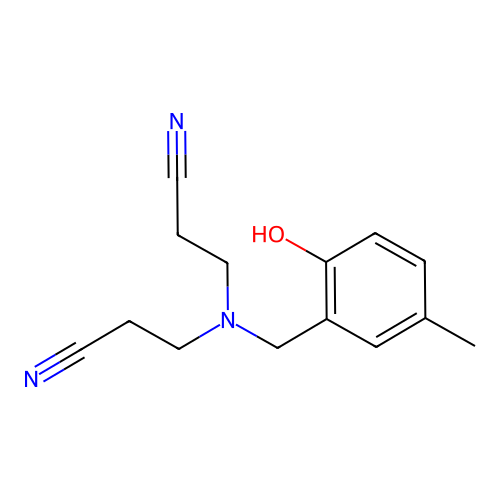 3,3'-{[(2-Hydroxy-5-methylphenyl)methyl]azanediyl}dipropanenitrile structure