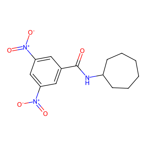 N-cycloheptyl-3,5-dinitrobenzamide structure