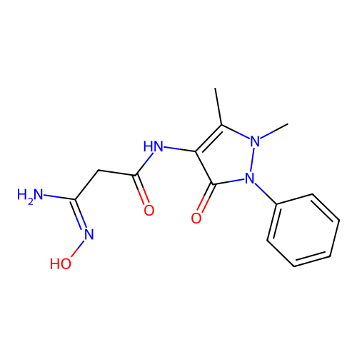 N-(1,5-Dimethyl-3-oxo-2-phenyl-2,3-dihydro-1H-pyrazol-4-yl)-3-(hydroxyamino)-3-iminopropanamide structure