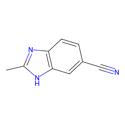 2-甲基-1H-苯并咪唑-5-甲腈 structure
