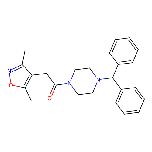 2-(3,5-Dimethyl-1,2-oxazol-4-yl)-1-[4-(diphenylmethyl)piperazin-1-yl]ethanone structure