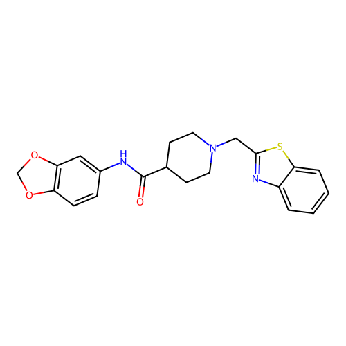 N-(2H-1,3-benzodioxol-5-yl)-1-[(1,3-benzothiazol-2-yl)methyl]piperidine-4-carboxamide structure