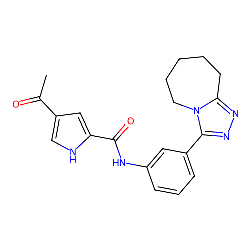 4-acetyl-N-[3-(6,7,8,9-tetrahydro-5H-[1,2,4]triazolo[4,3-a]azepin-3-yl)phenyl]-1H-pyrrole-2-carboxamide structure