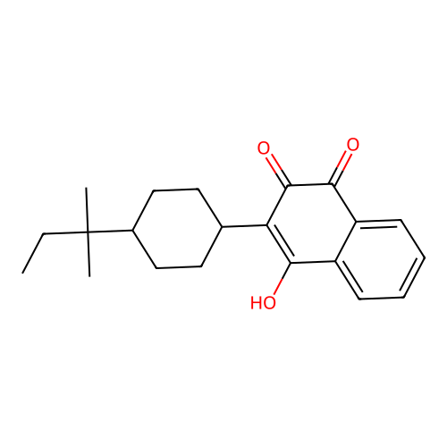 4-Hydroxy-3-(4-(2-methylbutan-2-yl)cyclohexyl)naphthalene-1,2-dione structure