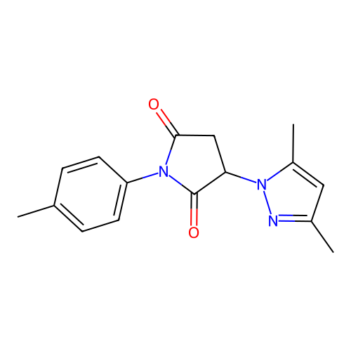 3-(3,5-Dimethylpyrazolyl)-1-(4-methylphenyl)azolidine-2,5-dione structure