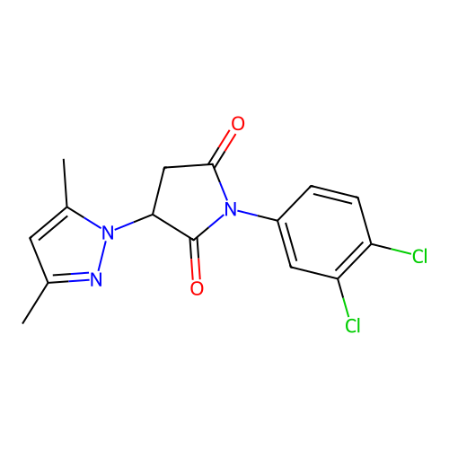 1-(3,4-dichlorophenyl)-3-(3,5-dimethyl-1H-pyrazol-1-yl)pyrrolidine-2,5-dione structure