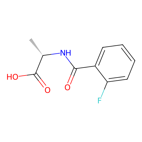 (2S)-2-[(2-fluorobenzoyl)amino]propanoic acid structure