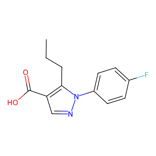 1-(4-fluorophenyl)-5-propyl-1H-pyrazole-4-carboxylic acid structure