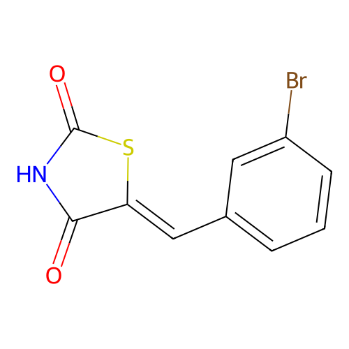 (5Z)-5-[(3-bromophenyl)methylidene]-1,3-thiazolidine-2,4-dione structure