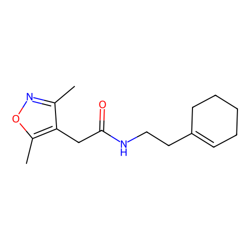 N-[2-(cyclohex-1-en-1-yl)ethyl]-2-(3,5-dimethyl-1,2-oxazol-4-yl)acetamide structure