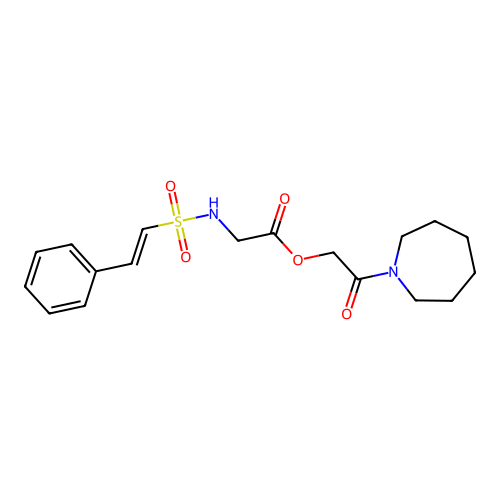 2-(Azepan-1-yl)-2-oxoethyl 2-(2-phenylethenesulfonamido)acetate structure