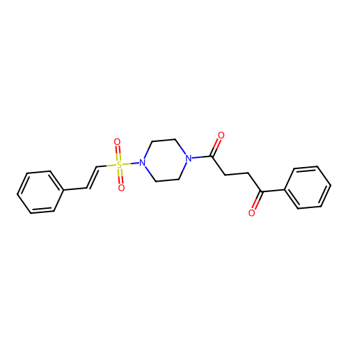 1-Phenyl-4-[4-(2-phenylethenesulfonyl)piperazin-1-yl]butane-1,4-dione structure