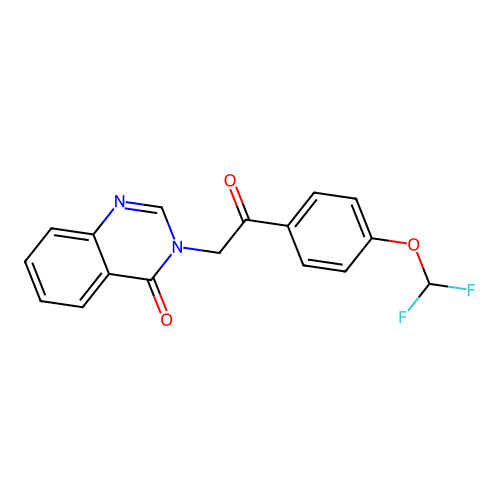 3-[2-[4-(Difluoromethoxy)phenyl]-2-oxoethyl]quinazolin-4-one structure