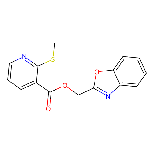(1,3-Benzoxazol-2-yl)methyl 2-(methylsulfanyl)pyridine-3-carboxylate structure