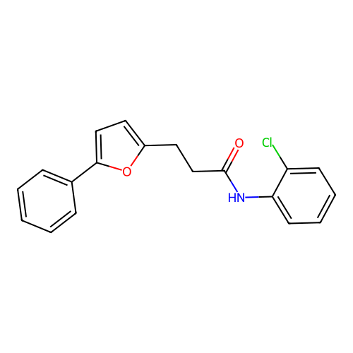 N-(2-chlorophenyl)-3-(5-phenylfuran-2-yl)propanamide structure