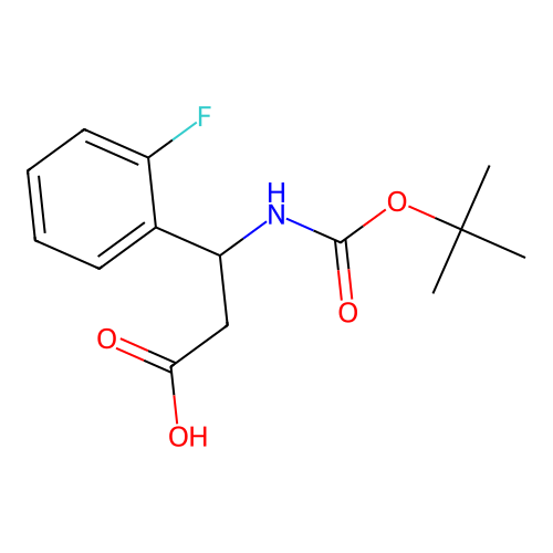 3-((tert-Butoxycarbonyl)amino)-3-(2-fluorophenyl)propanoic acid structure