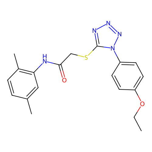 N-(2,5-dimethylphenyl)-2-[1-(4-ethoxyphenyl)tetrazol-5-yl]sulfanylacetamide structure