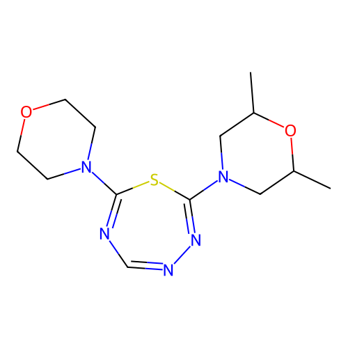 2-(2,6-Dimethylmorpholin-4-yl)-7-morpholin-4-yl-1,3,4,6-thiatriazepine structure