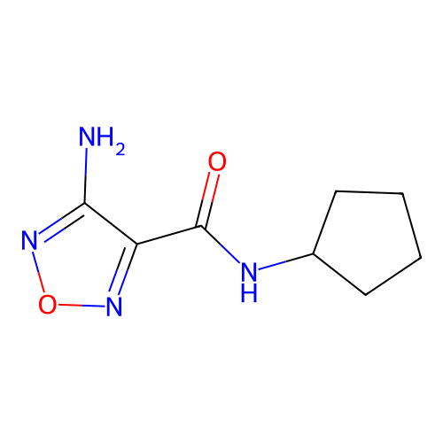 4-amino-N-cyclopentyl-1,2,5-oxadiazole-3-carboxamide structure