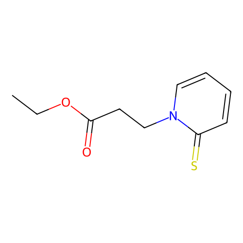Ethyl 3-(2-thioxohydropyridyl)propanoate structure