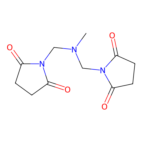 1,1'-[(Methylazanediyl)bis(methylene)]di(pyrrolidine-2,5-dione) structure