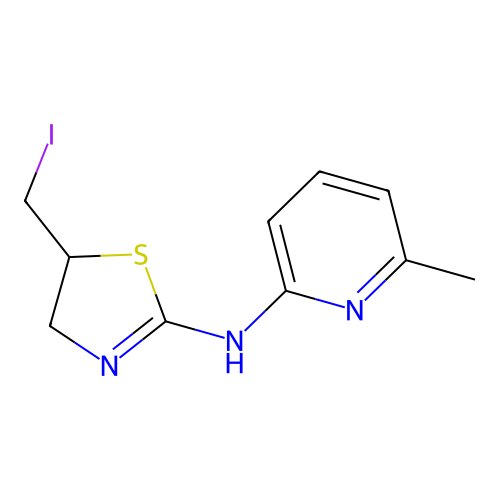 N-[5-(iodomethyl)-4,5-dihydro-1,3-thiazol-2-yl]-N-(6-methylpyridin-2-yl)amine structure
