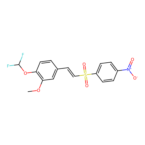 1-(Difluoromethoxy)-2-methoxy-4-[2-(4-nitrobenzenesulfonyl)ethenyl]benzene structure