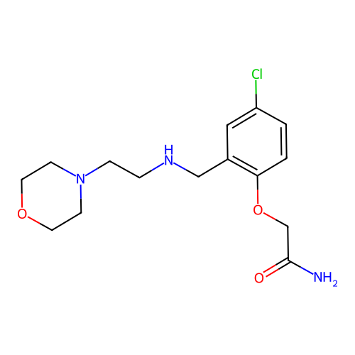 2-[4-Chloro-2-({[2-(morpholin-4-yl)ethyl]amino}methyl)phenoxy]acetamide structure