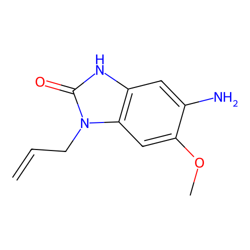 1-allyl-5-amino-6-methoxy-1,3-dihydro-2H-benzimidazol-2-one structure