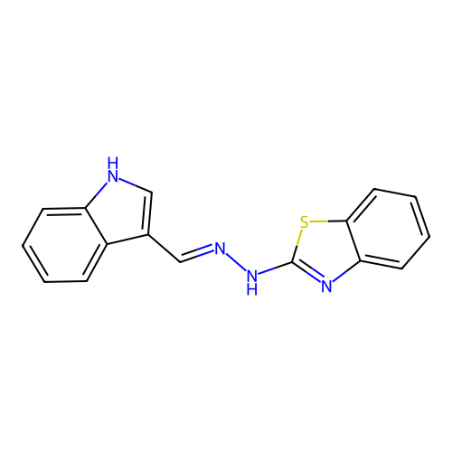 N-(1H-indol-3-ylmethylideneamino)-1,3-benzothiazol-2-amine structure