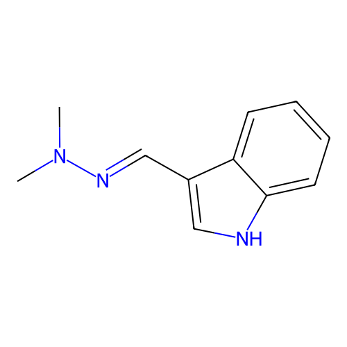 3-((2,2-Dimethylhydrazineylidene)methyl)-1H-indole structure