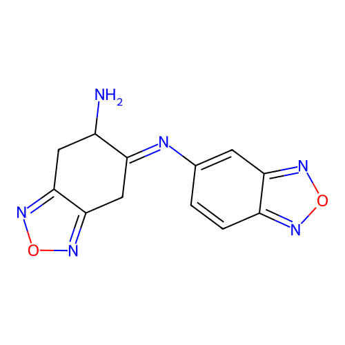 5-(2,1,3-benzoxadiazol-5-ylimino)-6,7-dihydro-4H-2,1,3-benzoxadiazol-6-amine structure