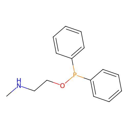 Phosphinous acid, diphenyl-, 2-(methylamino)ethyl ester structure
