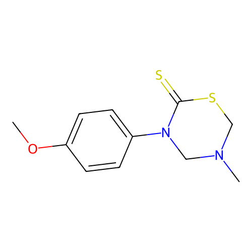 3-(4-Methoxyphenyl)-5-methyl-1,3,5-thiadiazinane-2-thione structure