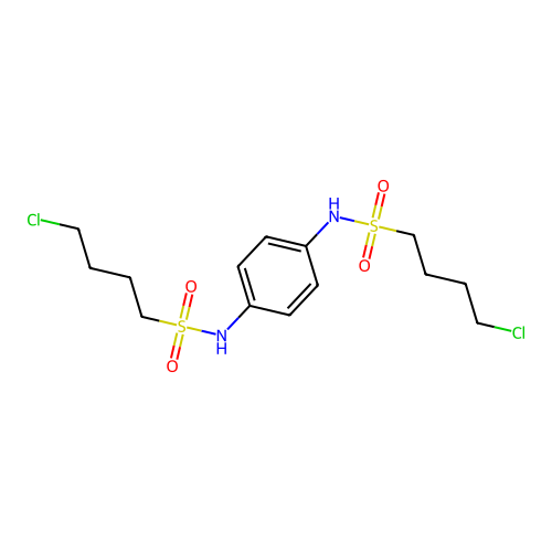 N,N'-(1,4-Phenylene)bis(4-chlorobutane-1-sulfonamide) structure