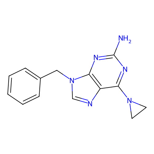 9H-Purine, 2-amino-6-aziridinyl-9-benzyl- structure