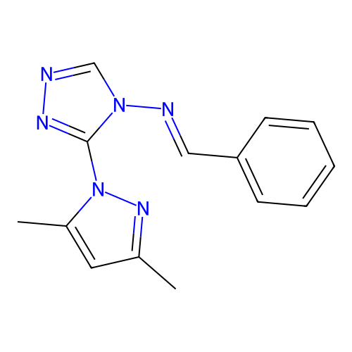 3-(3,5-Dimethyl-1H-pyrazol-1-yl)-N-(phenylmethylene)-4H-1,2,4-triazol-4-amine structure