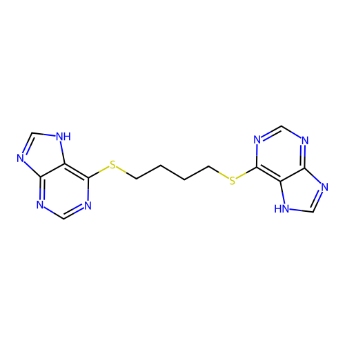 6-[4-(7H-purin-6-ylsulfanyl)butylsulfanyl]-7H-purine structure