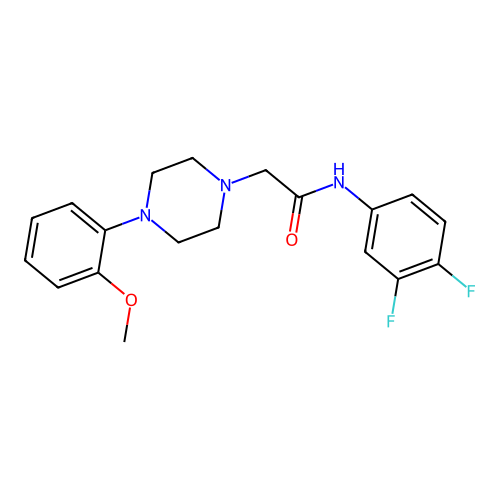 N-(3,4-difluorophenyl)-2-[4-(2-methoxyphenyl)piperazin-1-yl]acetamide structure