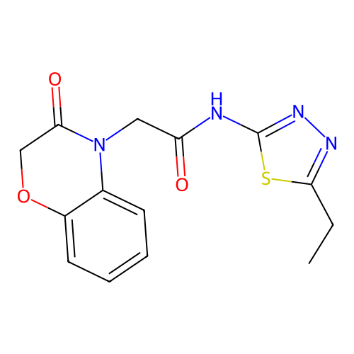 N-(5-ethyl-1,3,4-thiadiazol-2-yl)-2-(3-oxo-1,4-benzoxazin-4-yl)acetamide structure