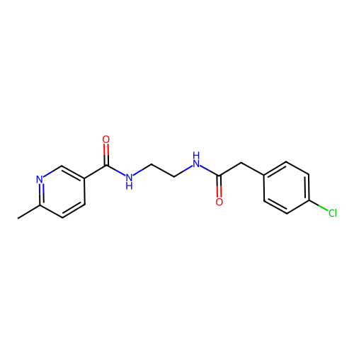 N-(2-{[(4-chlorophenyl)acetyl]amino}ethyl)-6-methylnicotinamide structure