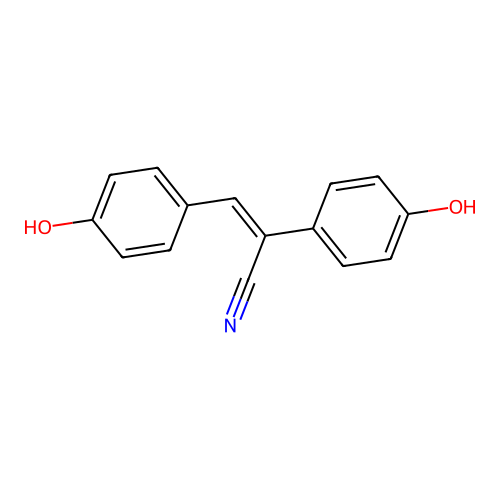 4,4'-Dihydroxy-alpha-cyanostilbene structure