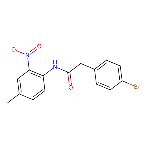 2-(4-bromophenyl)-N-(4-methyl-2-nitrophenyl)acetamide structure