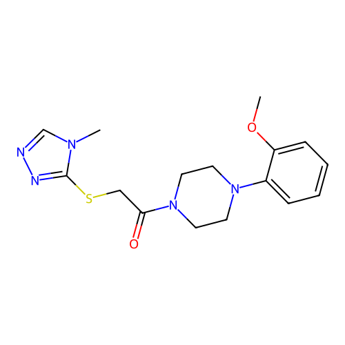 1-[4-(2-methoxyphenyl)piperazin-1-yl]-2-[(4-methyl-1,2,4-triazol-3-yl)sulfanyl]ethanone structure