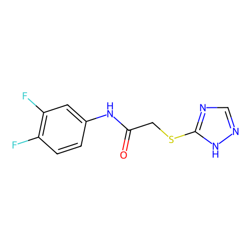 N-(3,4-difluorophenyl)-2-(1H-1,2,4-triazol-5-ylsulfanyl)acetamide structure