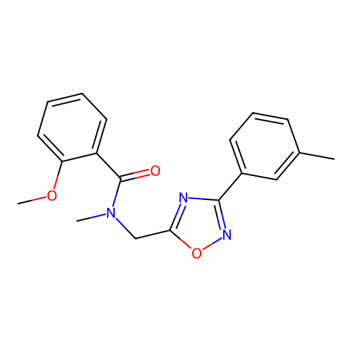2-methoxy-N-methyl-N-[[3-(3-methylphenyl)-1,2,4-oxadiazol-5-yl]methyl]benzamide structure