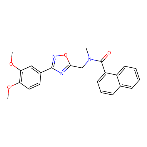 N-[[3-(3,4-dimethoxyphenyl)-1,2,4-oxadiazol-5-yl]methyl]-N-methylnaphthalene-1-carboxamide structure